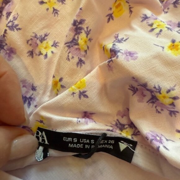 NWT Zara Lilac & Yellow Floral Halter Sundress - Women's Small - Picture 4 of 6